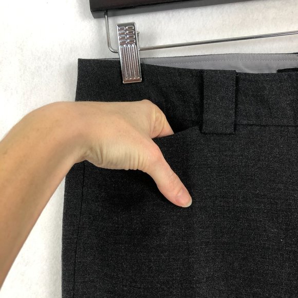 Express Women's Size 7/8R Dark Grey Wool Blend Hidden Fly Bootcut Trouser Pants - Picture 5 of 9